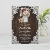 ブルゴーニュアイボリーメイスンジャールウッドフローラズ 招待状 (スタンド正面)