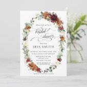 ブルゴーニュアイボリーラストフローラリースブライダルシャワー 招待状 (スタンド正面)