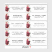 ブルゴーニュアイボリー赤面結婚フローラのゲストアドレス シール (シート)