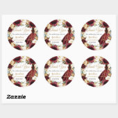 ブルゴーニュアイボリー金ゴールドフローラプリンセスカインスフリット ラウンドシール (シート)