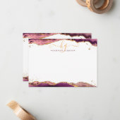 ブルゴーニュアゲテゲードモノグラムスクリプト金ゴールドグリッター ノートカード (正面/裏面インサイチュ)