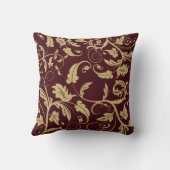 ブルゴーニュアンティーク金ゴールドレトロリーフスワール クッション (裏面)