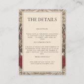 ブルゴーニュアールヌーボーフローラザ詳細結婚ズ エンクロージャーカード (正面)