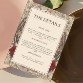 ブルゴーニュアールヌーボーフローラザ詳細結婚ズ エンクロージャーカード