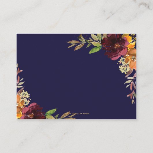 ブルゴーニュイエローオレンジ結婚フローラ詳細 エンクロージャーカード (裏面)