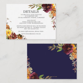 ブルゴーニュイエローオレンジ結婚フローラ詳細 エンクロージャーカード