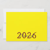 ブルゴーニュイエローフォトフィルムストリップ卒業コラージュ 招待状 (裏面)