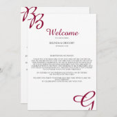 ブルゴーニュイニシャル秋の結婚式歓迎の日程 プログラム (正面/裏面)