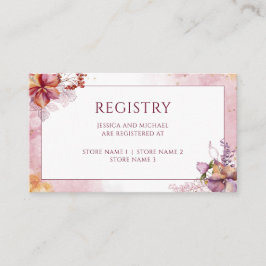 ブルゴーニュウォーター秋結婚ブーケのレジストリ エンクロージャーカード