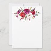 ブルゴーニュウォーター色バラ結婚式招待状 招待状 (裏面)