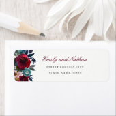 ブルゴーニュウォーター色フローラ差出人住所ラベル ラベル (インサイチュ)