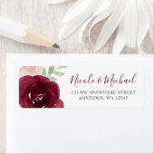 ブルゴーニュウォーター色フローラ差出人住所 ラベル (インサイチュ)