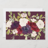 ブルゴーニュウォーター色フローラ結婚式招待状 招待状 (裏面)