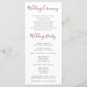 ブルゴーニュウォーター色フローラ結婚式 プログラム (裏面)