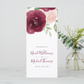 ブルゴーニュウォーター色フローラ結婚式 プログラム (スタンド正面)