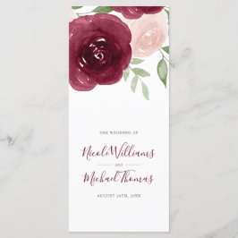 ブルゴーニュウォーター色フローラ結婚式 プログラム