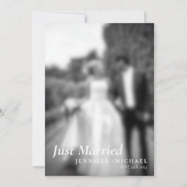 ブルゴーニュエレガントたった今結婚しましたシンプル結婚の写真 招待状