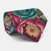 ブルゴーニュエレガントとエメラルドの牡丹結婚の男たち ネクタイ (ロール)