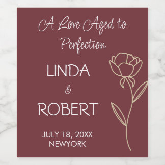 ブルゴーニュエレガントなウェディングワインラベル ワインラベル