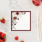 ブルゴーニュエレガントウォーター色フローラブライダルシャワー スタンダードカクテルナプキン (インサイチュ)