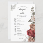 ブルゴーニュエレガントウォーター色フローラ結婚式 プログラム (正面)