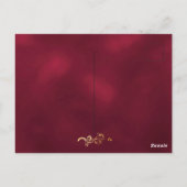 ブルゴーニュエレガントクラシックブライダルシャワー招待 ポストカード (裏面)