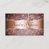 ブルゴーニュエレガントグリッタースターズモノグラムバラ金ゴールド 名刺 (正面)