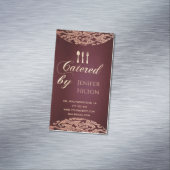 ブルゴーニュエレガントシックケータリングダマスクヴィンテージ マグネット名刺 (インサイチュ)