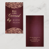 ブルゴーニュエレガントシックケータリングダマスクヴィンテージ 名刺 (正面/裏面)