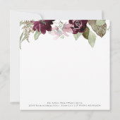 ブルゴーニュエレガントダスティブルー結婚フローラ感謝していズス カード (裏面)