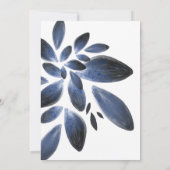 ブルゴーニュエレガントネイビーブルーボタニカルブライダルシャワー 招待状 (裏面)