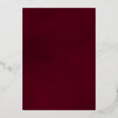 ブルゴーニュエレガントバラとバラ金ゴールドブライダルシャワー 箔招待状 (裏面)