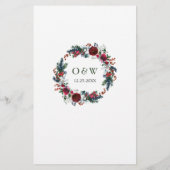 ブルゴーニュエレガントバラウィンターウェディングディナーメニュー (裏面)