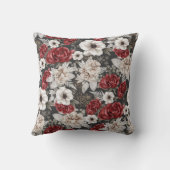 ブルゴーニュエレガントバラグレーフローラルパターン クッション (裏面)