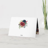 ブルゴーニュエレガントフローラかわいらし水彩誕生日 カード (裏面)