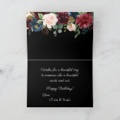 ブルゴーニュエレガントフローラかわいらし水彩誕生日 カード (内部)