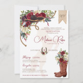 ブルゴーニュエレガントフローラウィンターチャロキンセアニェラ 招待状 (正面)