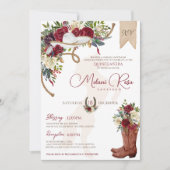 ブルゴーニュエレガントフローラウィンターチャロキンセアニェラ 招待状 (正面)