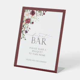 ブルゴーニュエレガントフローラシャワーブーケバー 台座サイン