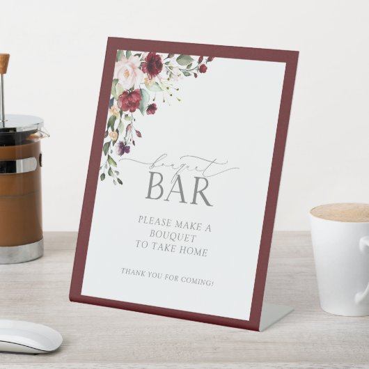 ブルゴーニュエレガントフローラシャワーブーケバー 台座サイン (インサイチュ)
