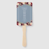 ブルゴーニュエレガントフローラダスティブルー結婚式 プログラム ハンドファン (裏面)