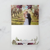 ブルゴーニュエレガントフローラネイビーありがとう写真 カード (内部)