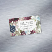 ブルゴーニュエレガントフローラネイビー赤面保存日 マグネット名刺 (インサイチュ)