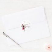 ブルゴーニュエレガントフローラブーケ結婚ーズ ラウンドシール (封筒)