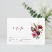 ブルゴーニュエレガントフローラブーケ結婚ーズ 出欠カード (スタンド正面)