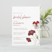 ブルゴーニュエレガントフローラ植物学ブライダルシャワー 招待状 (スタンド正面)