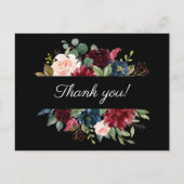 ブルゴーニュエレガントフローラ水彩色ありがとう ポストカード (正面)
