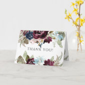 ブルゴーニュエレガントフローラ海軍結婚の皆様へ カード (黄色い花)