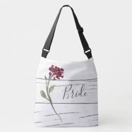 ブルゴーニュエレガントフローラ素朴ウォーターカラー花嫁 クロスボディバッグ