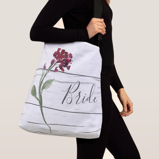 ブルゴーニュエレガントフローラ素朴ウォーターカラー花嫁 クロスボディバッグ (クローズアップ)